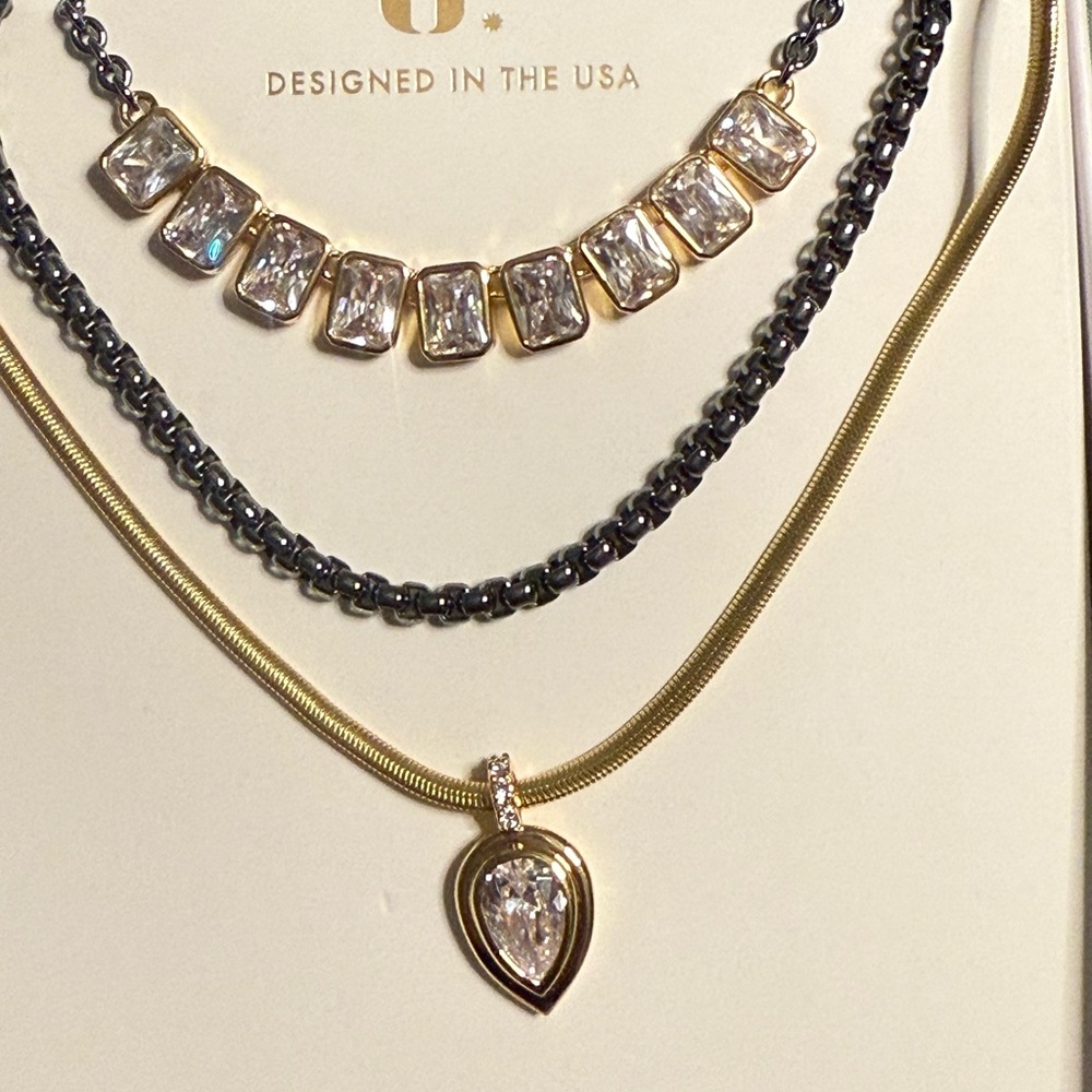 Mixed Metal Glam, NK17268 Gold & Hematite